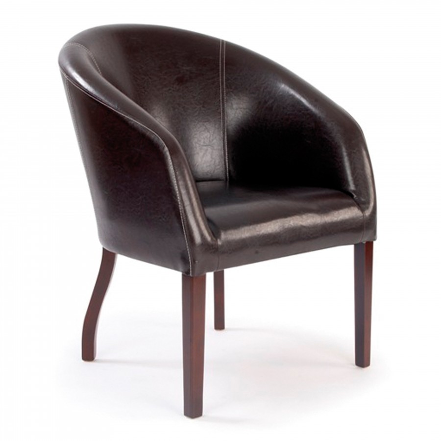 Metro Modern Curved Leather Effect Armchair